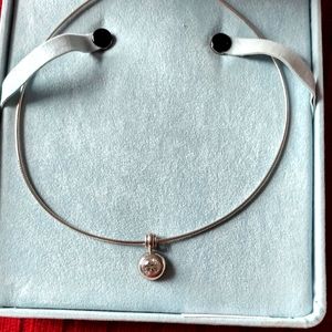 CZ Necklace, Silver Color, 15"